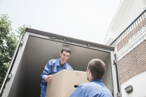 Final stage of a Ham removal with boxes placed in a new home
